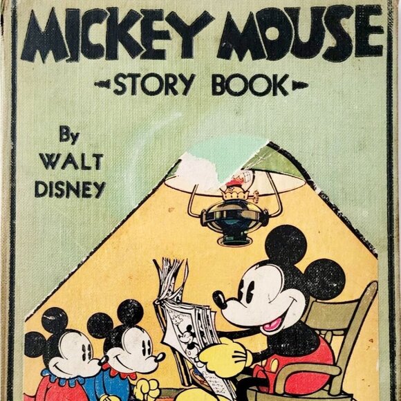 Disney Other - 1930s Mickey Mouse Story Book Walt Disney Illustrated Antique HC Book E44